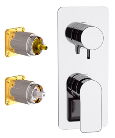Смеситель для ванны/душа на 3 потока скрытый монтаж (заказывать совместно с rrbox93) Remer I93KB