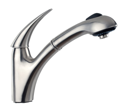 Смеситель для кухни с вытяжным изливом inox нержавеющая сталь aisi 304 Remer 304T47