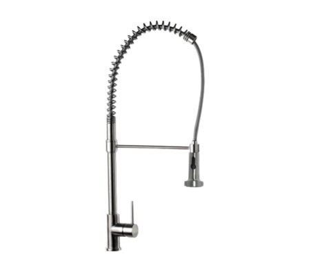 Смеситель для кухни с вытяжным изливом inox нержавеющая сталь aisi 304 Remer 304N77
